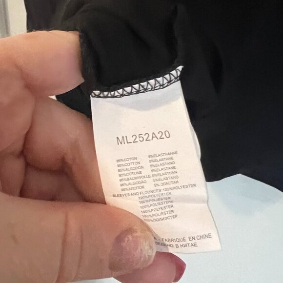 Lili Sidonio Molly Bracken Ruffle Shirt Long Sleeves Size Large L Black Cotton - Picture 4 of 4